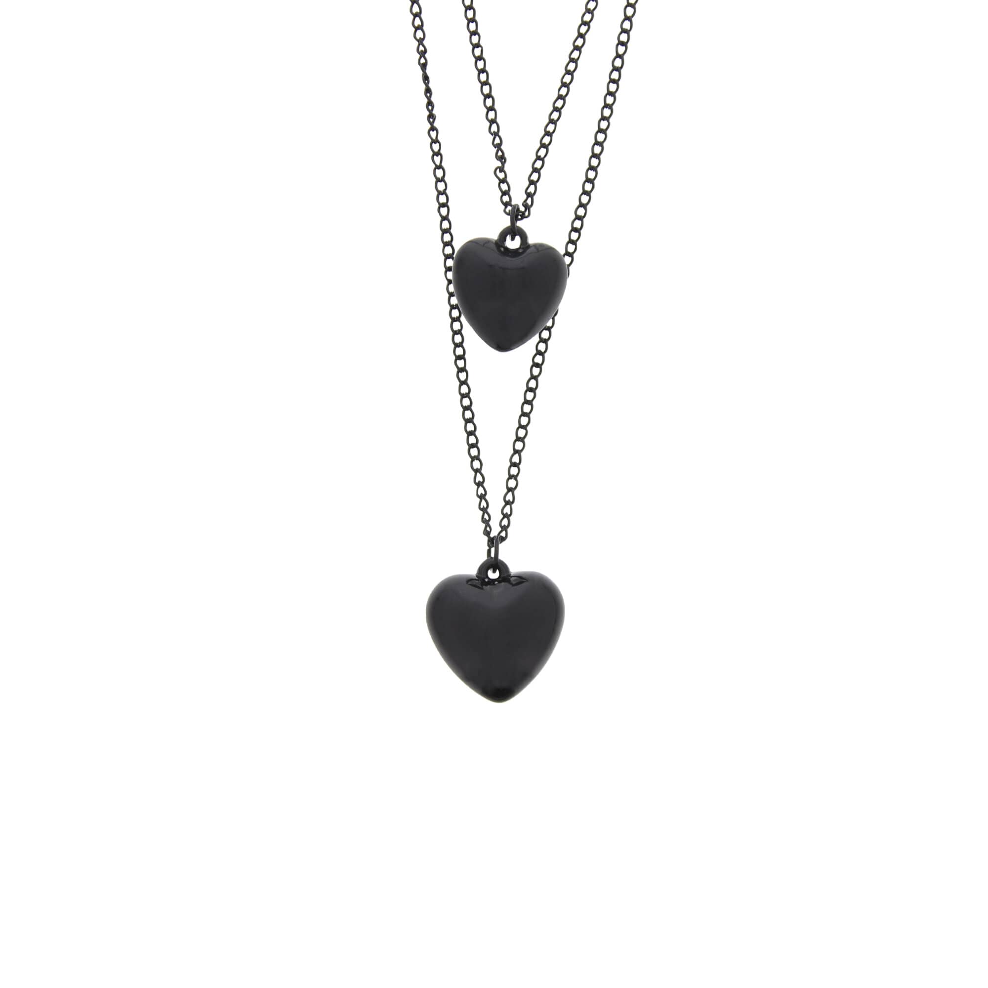 Double Heart Chain Necklace