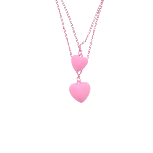 Double Heart Chain Necklace