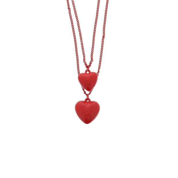 Double Heart Chain Necklace