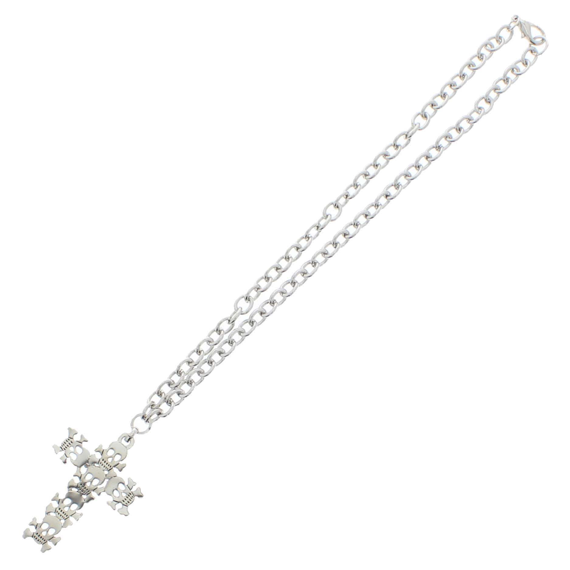 Skull & Crossbones Cross Chain Necklace