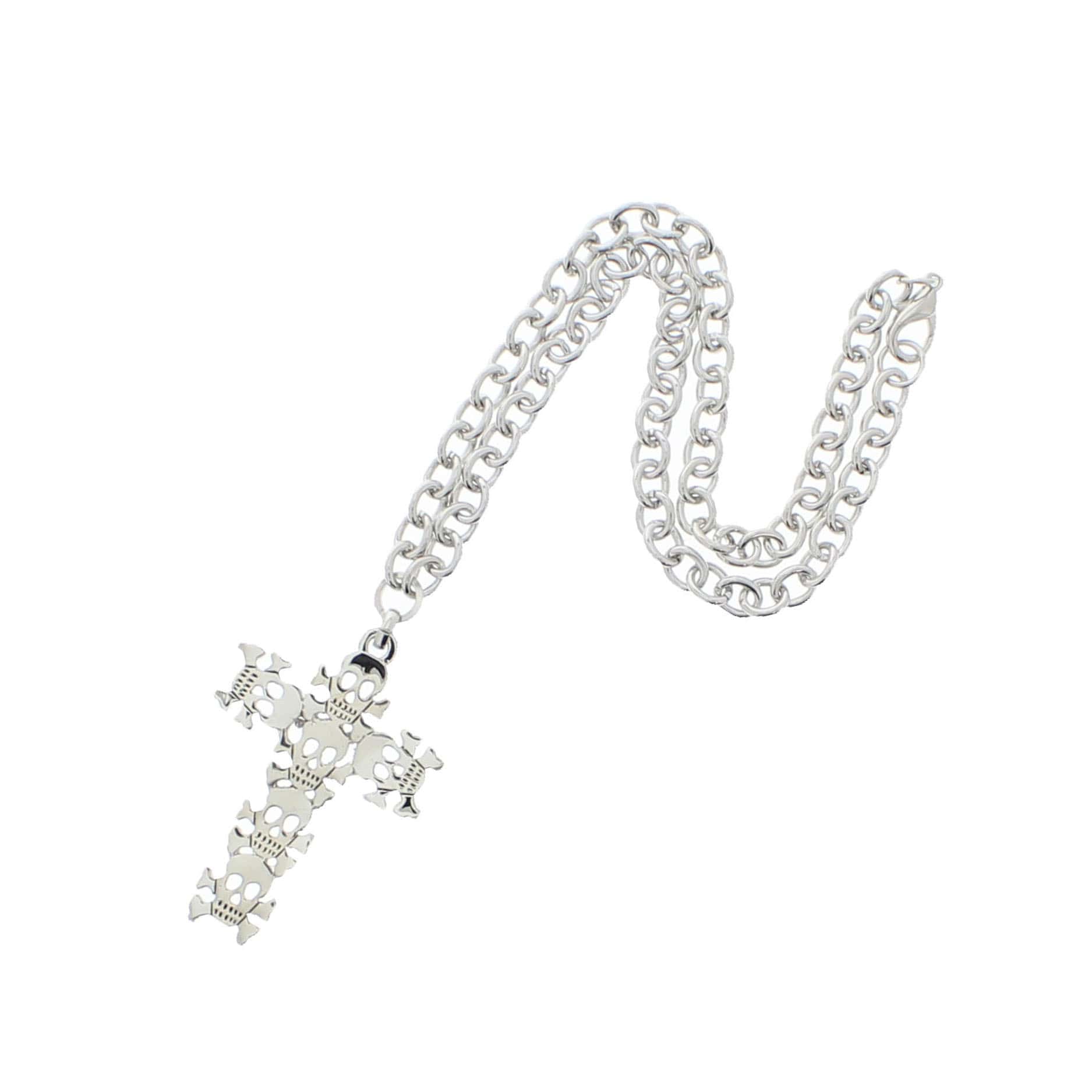 Skull & Crossbones Cross Chain Necklace