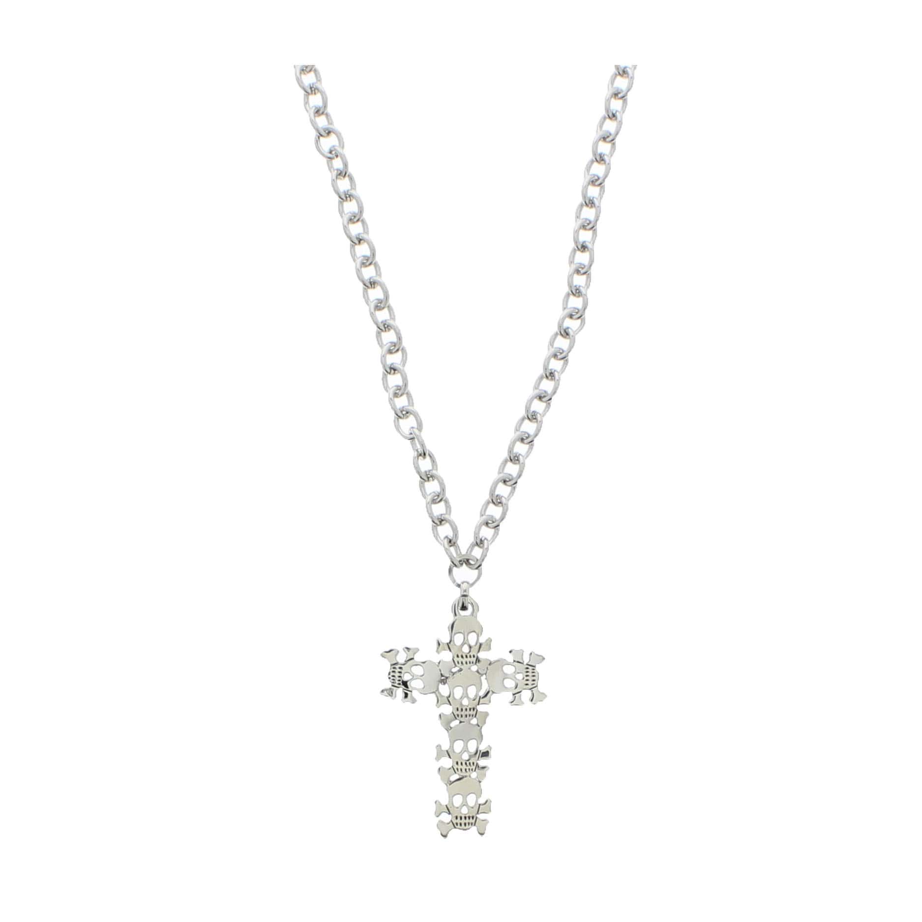Skull & Crossbones Cross Chain Necklace