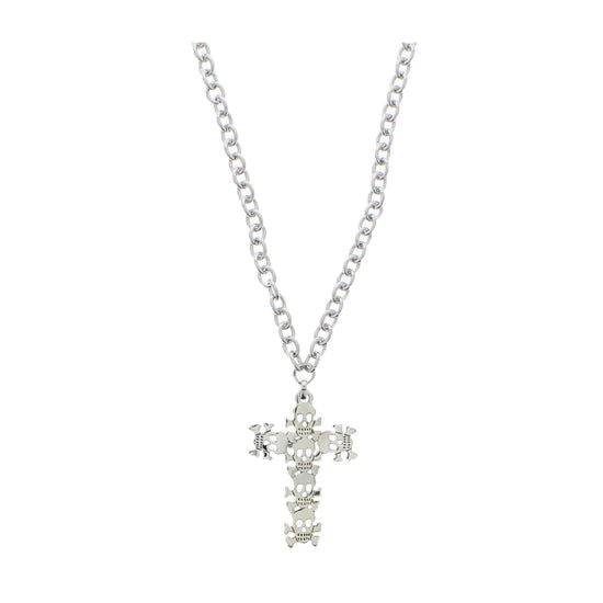 Skull & Crossbones Cross Chain Necklace