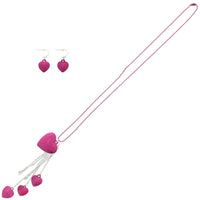 Chain Drop Multi Heart Necklace & Earring Set