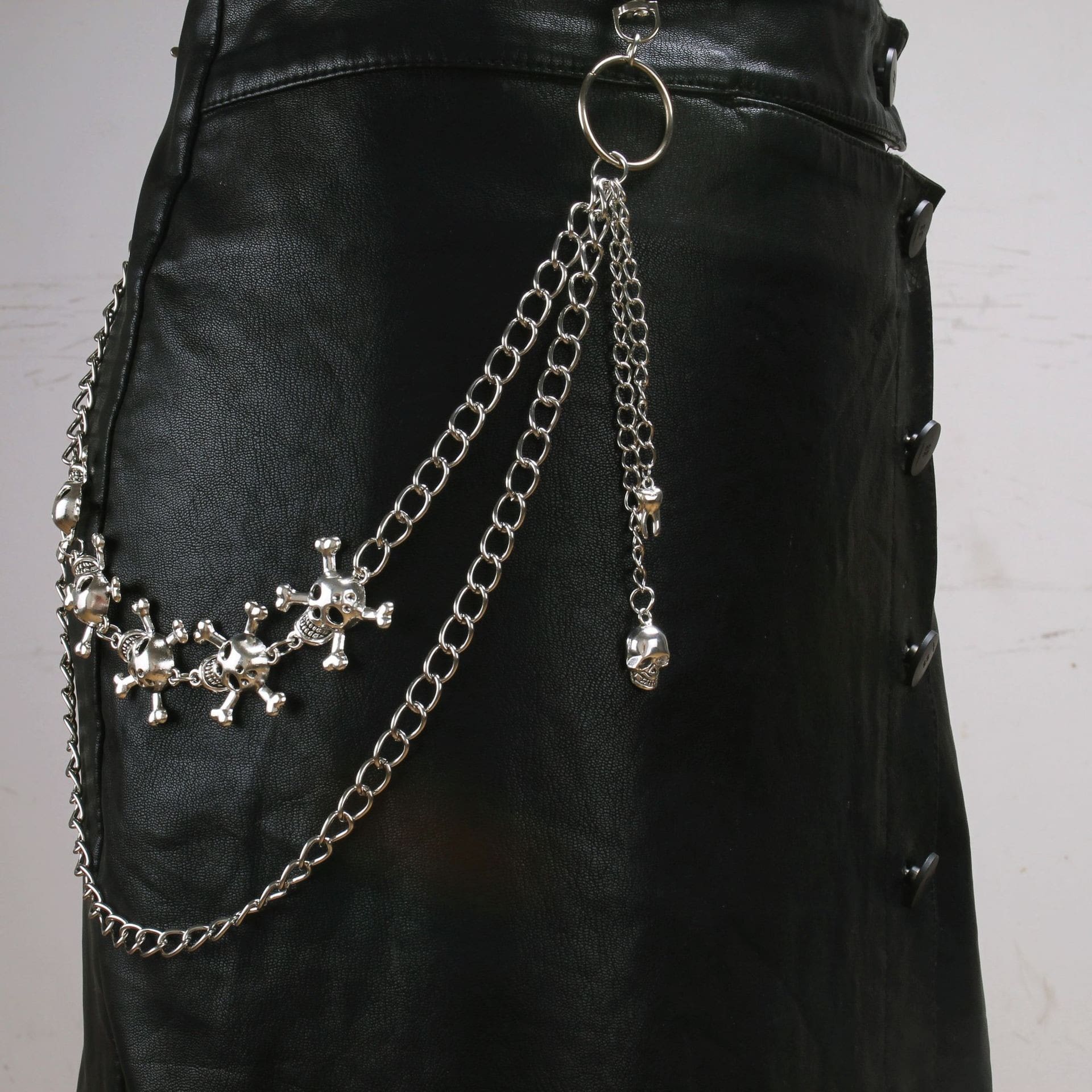 Skull & Crossbones Double Hip Chain