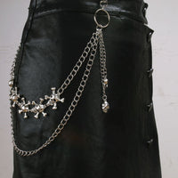 Skull & Crossbones Double Hip Chain