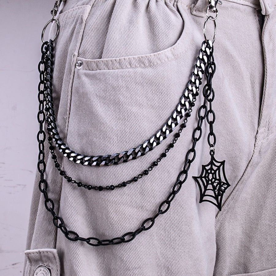 Triple Hip Chain with Cobweb & Spider