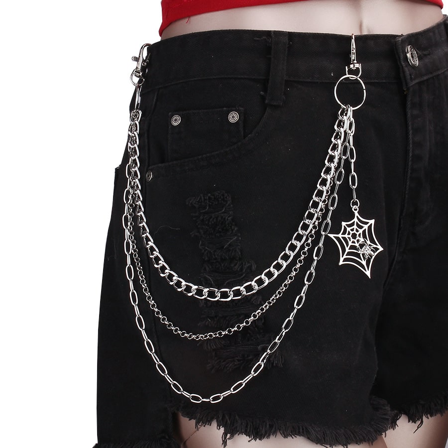 Triple Hip Chain with Cobweb & Spider
