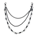 Black Triple Hip Chain with Bicycle Chain