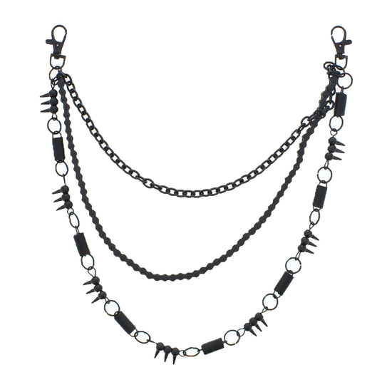 Black Triple Hip Chain with Bicycle Chain