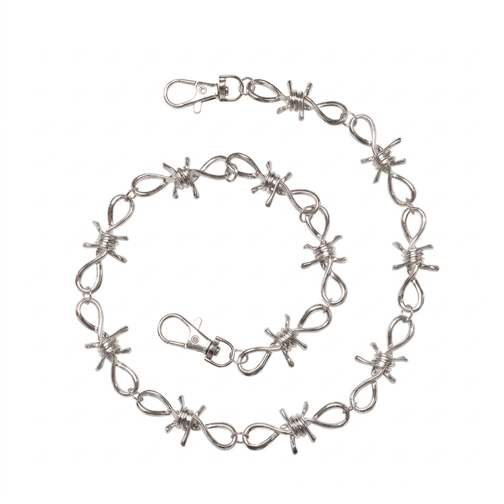 Barbwire Design Metal Fashion Waist Wallet Chain