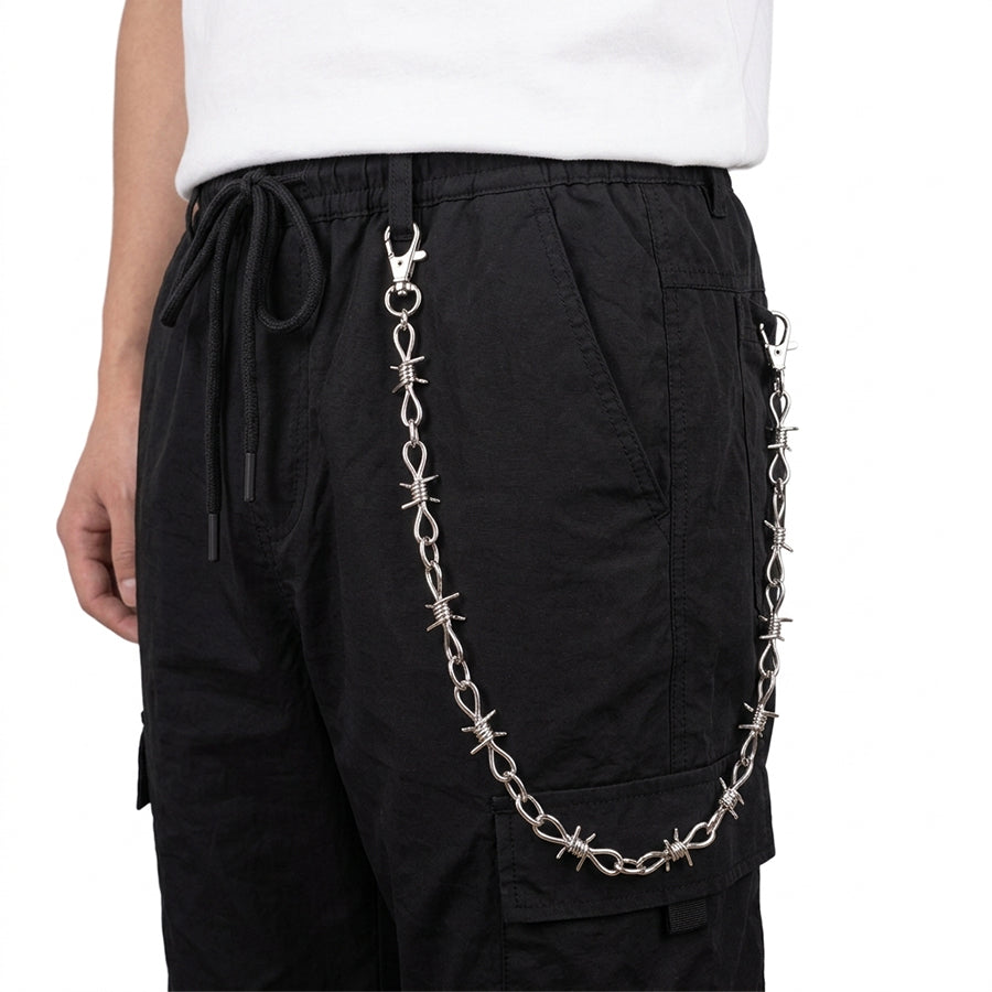 Barbwire Design Metal Fashion Waist Wallet Chain
