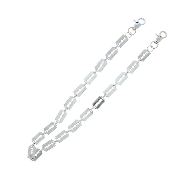 Metal Blade Link Smooth Finish Edgy Aesthetic Necklace