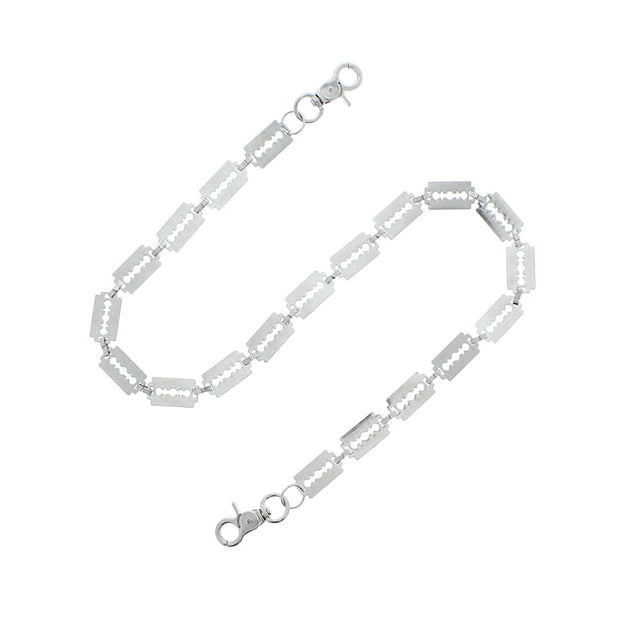 Metal Blade Link Smooth Finish Edgy Aesthetic Necklace