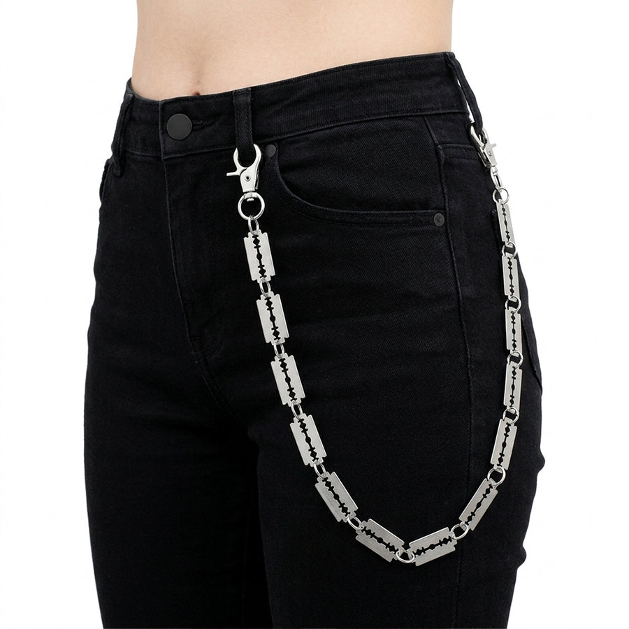 Metal Blade Link Smooth Finish Wallet Belt Pants Chain