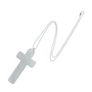 Metal Silver Cross Ball Chain Religious Pendant Necklace
