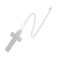 Metal Silver Cross Ball Chain Religious Pendant Necklace
