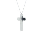 Metal Silver Cross Ball Chain Religious Pendant Necklace