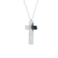 Metal Silver Cross Ball Chain Religious Pendant Necklace