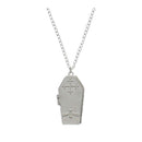 Dracula Coffin Silver Chain with Cross Necklace