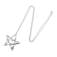 Quadruple Bat Pentagram Chain Necklace