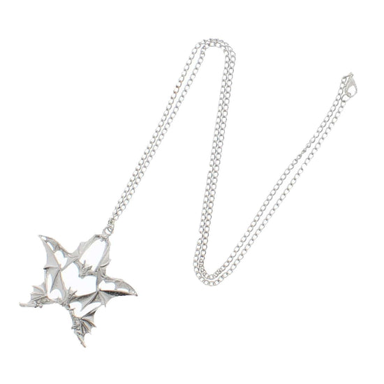Quadruple Bat Pentagram Chain Necklace