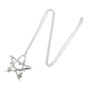 Quadruple Bat Pentagram Chain Necklace