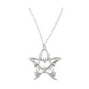 Quadruple Bat Pentagram Chain Necklace