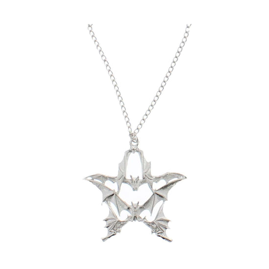 Quadruple Bat Pentagram Chain Necklace