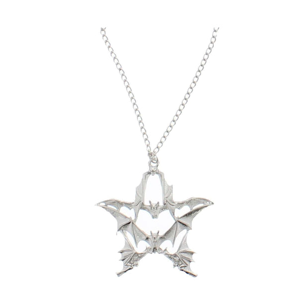 Quadruple Bat Pentagram Chain Necklace
