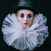 Large White Clown Neck Ruffle Collar
