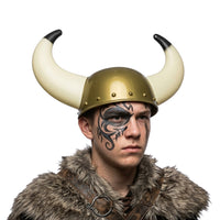 Viking Warrior Plastic Helmet Hat with Horns