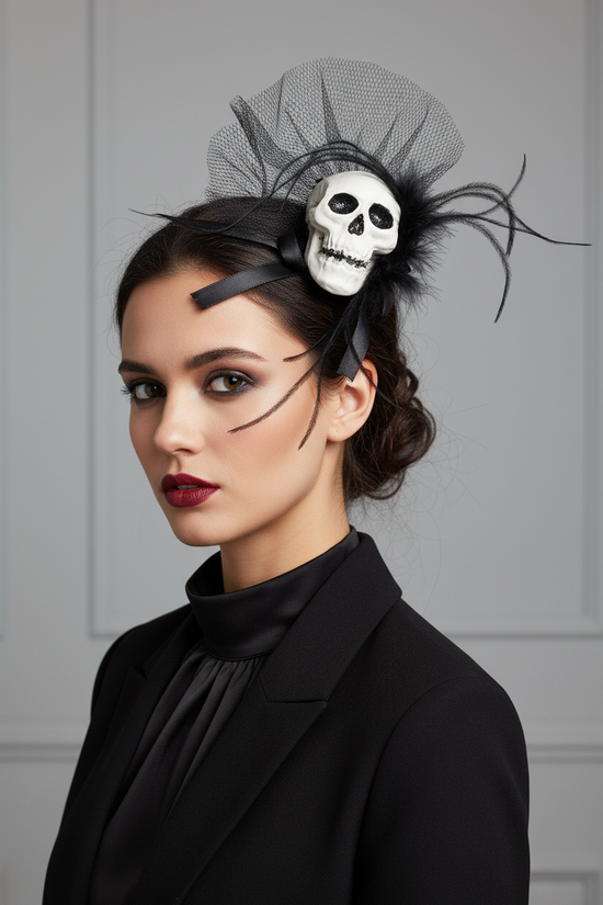 Large Plastic Skull Fascinator