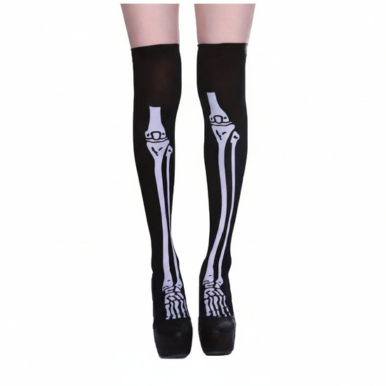 Gothic Thigh High Skeleton Stockings