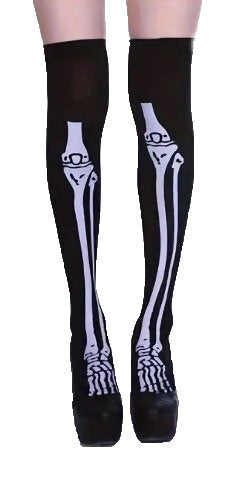 Gothic Thigh High Skeleton Stockings