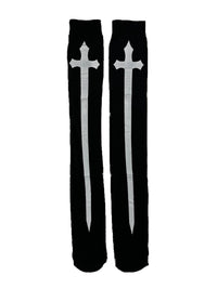 Gothic Cross Thigh High Stockings