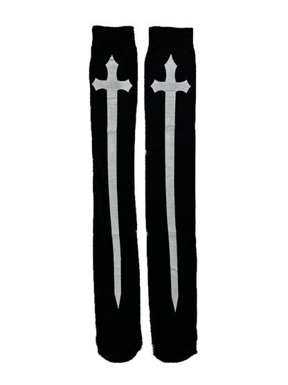 Gothic Cross Thigh High Stockings