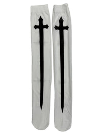 Gothic Cross Thigh High Stockings