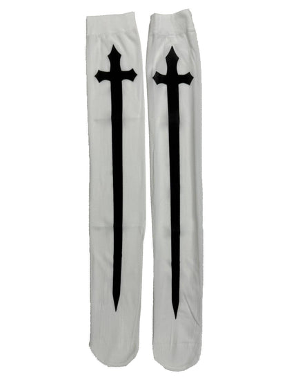 Gothic Cross Thigh High Stockings