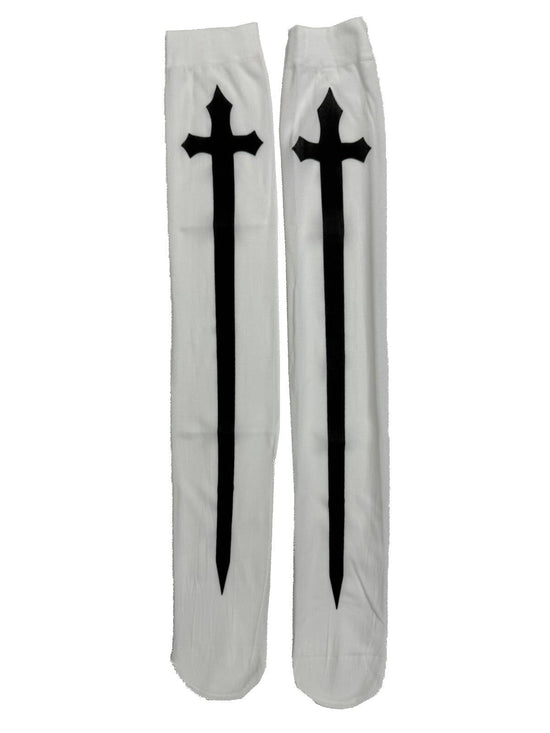 Gothic Cross Thigh High Stockings