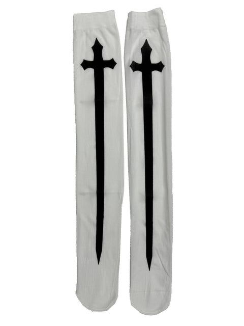 Gothic Cross Thigh High Stockings