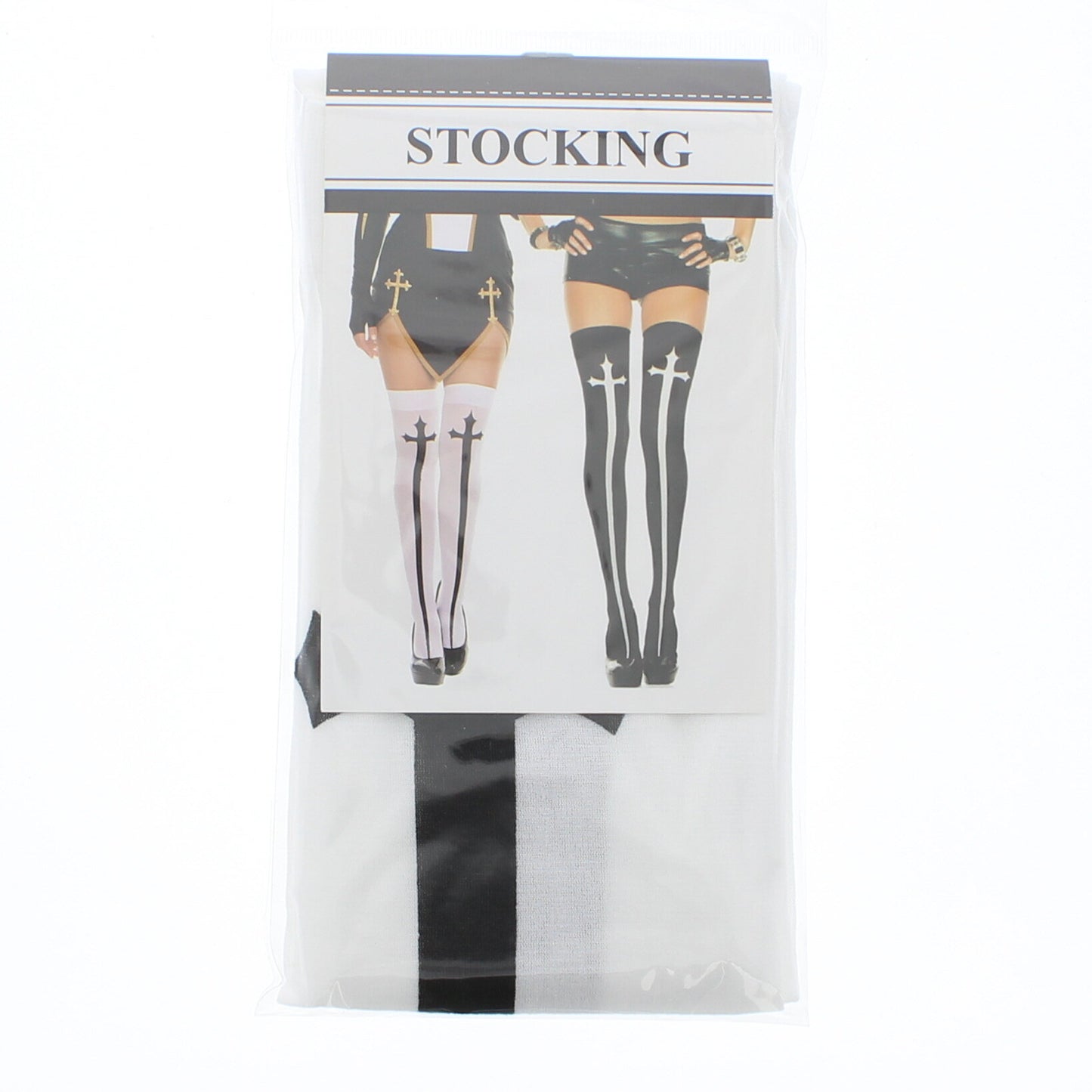 Gothic Cross Thigh High Stockings