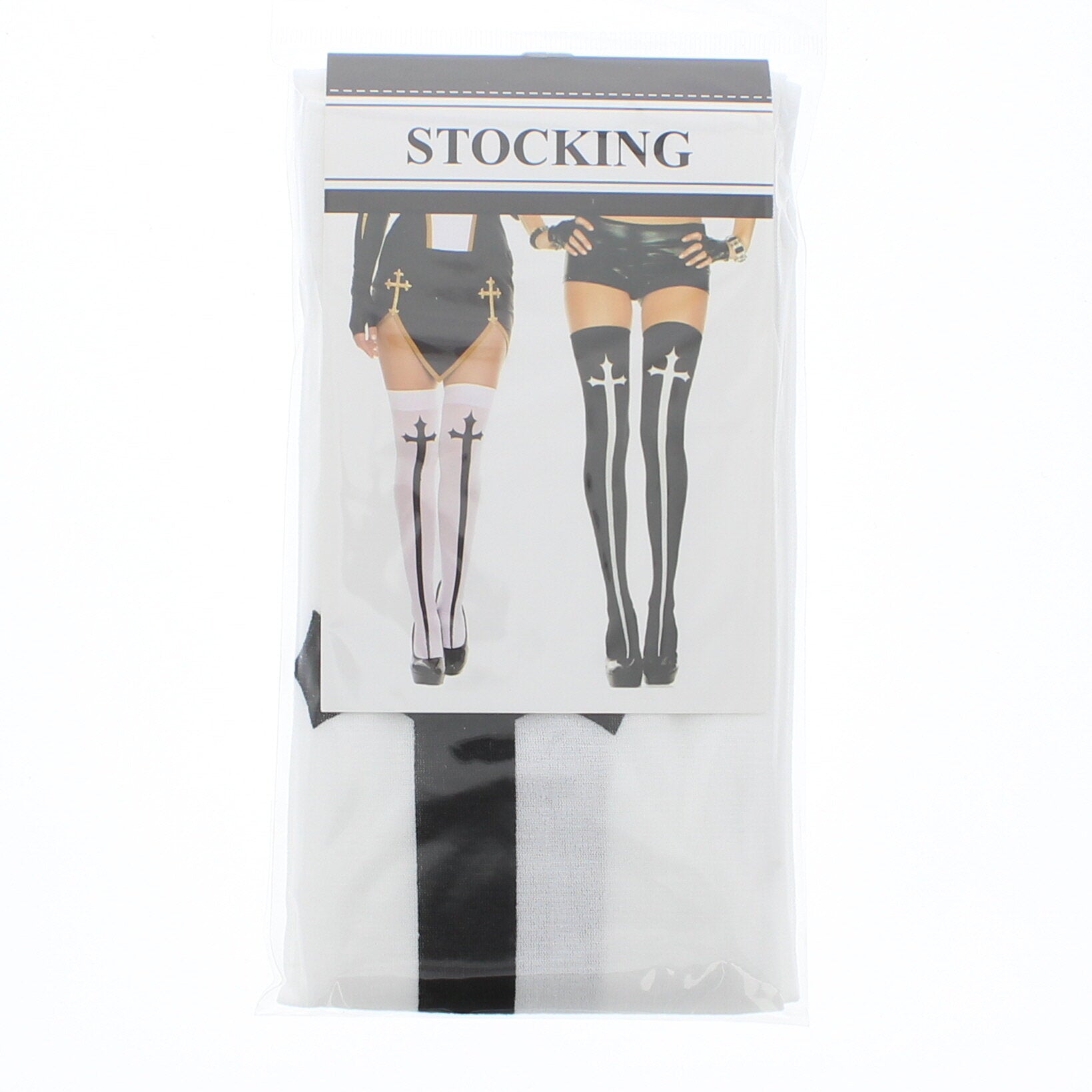 Gothic Cross Thigh High Stockings