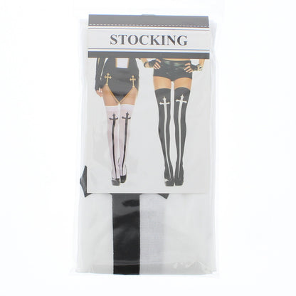 Gothic Cross Thigh High Stockings