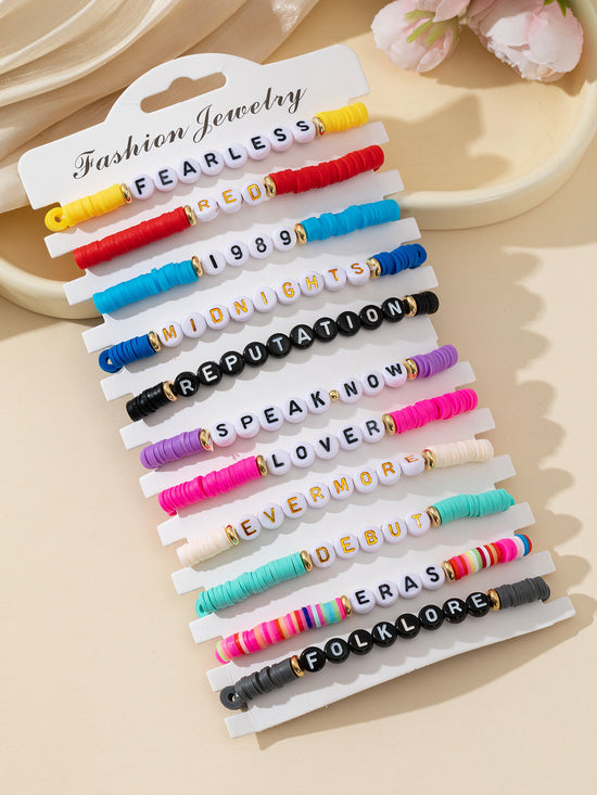 Card of 11 Assorted Colourful Album Bracelets