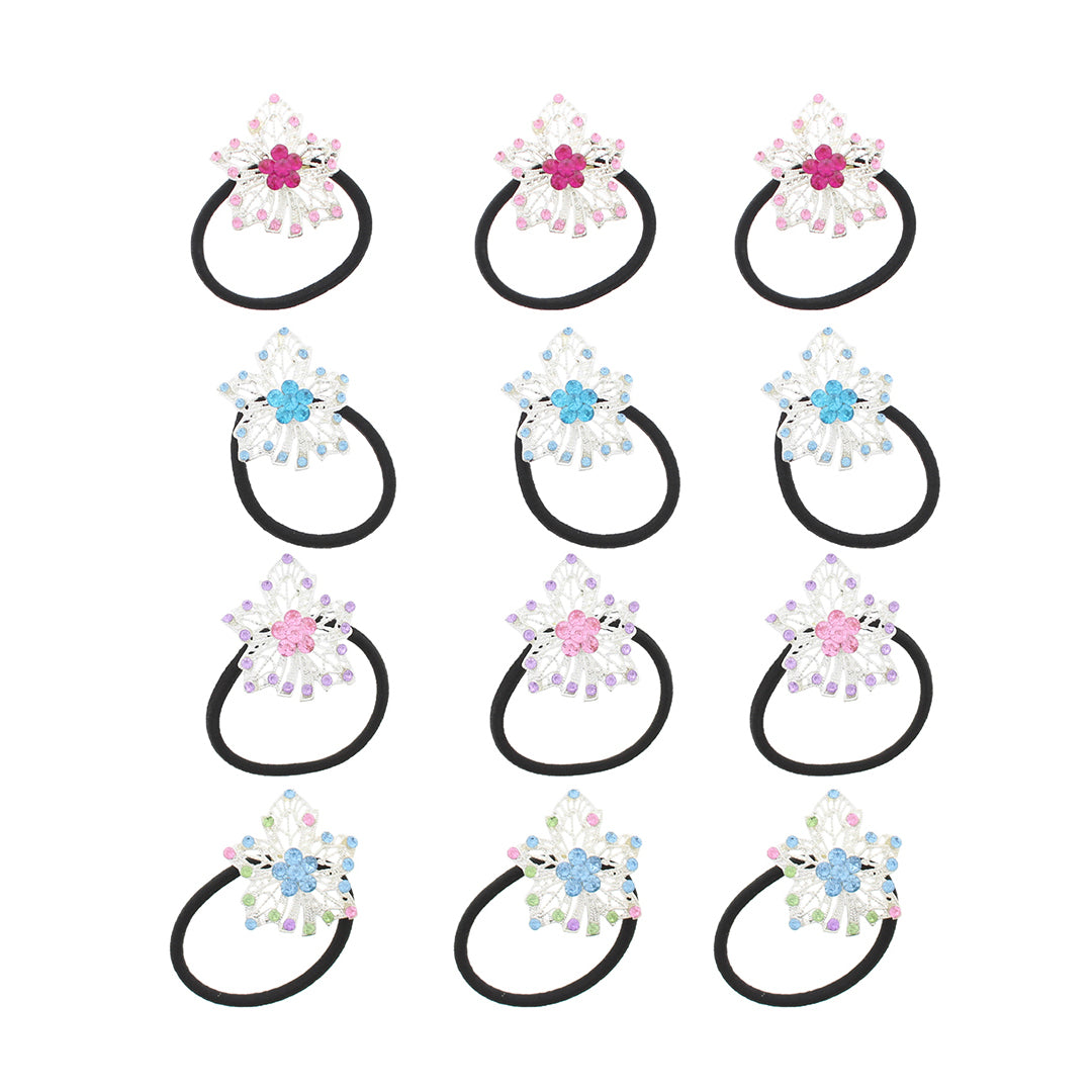 Flower with Stones on Hair Elastic