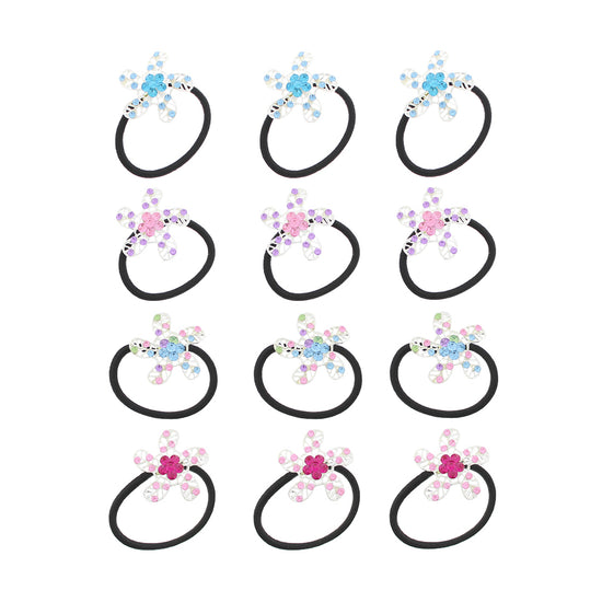 Flower with Stones on Hair Elastic