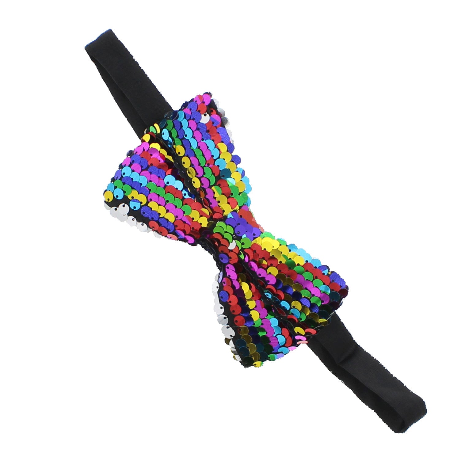 Rainbow Sequin Bow Tie