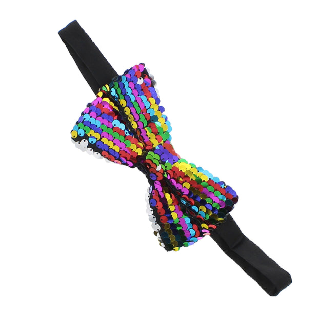 Rainbow Sequin Bow Tie