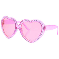 Diamante Stone Pink Heart Sunglasses